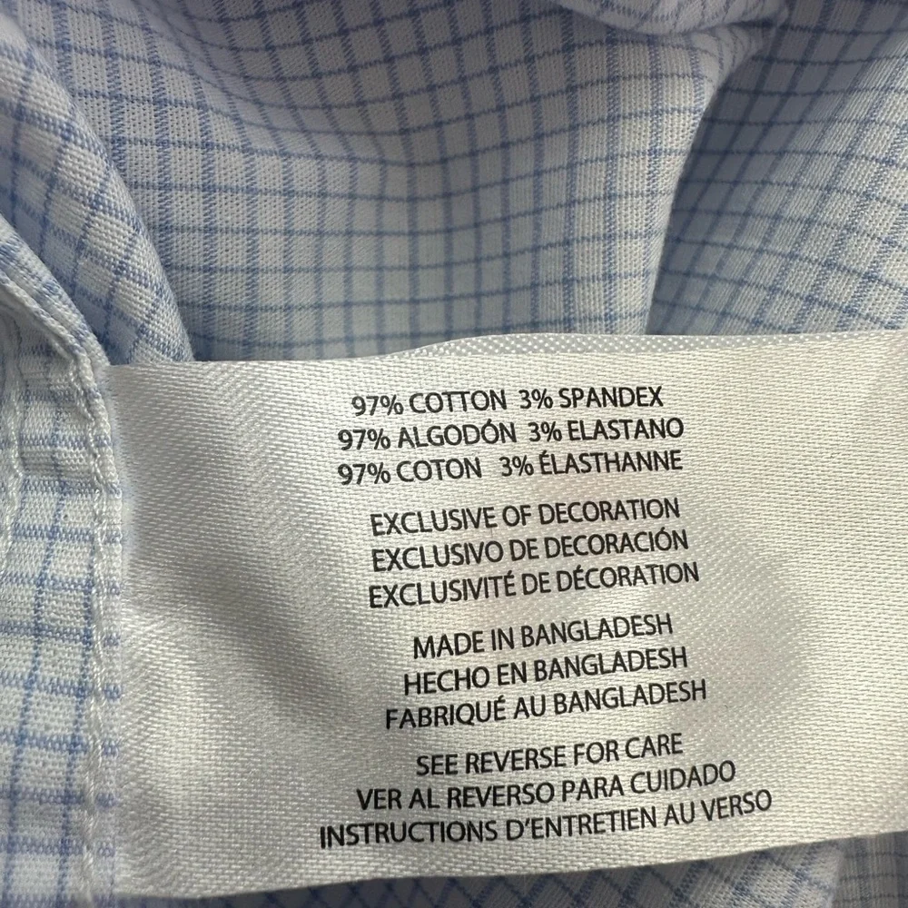 Banana Republic Light Blue Micro-Check Spread Collar Dress Shirt